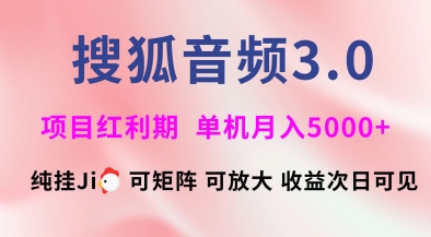 搜狐音频挂ji3.0.可矩阵可放大，独家技术，稳定月入5000+【揭秘】-梦凌网创