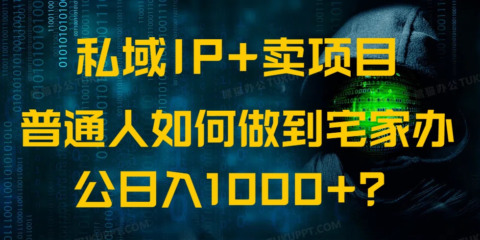 私域IP+卖项目，普通人如何做到宅家办公实现日入1000+-梦凌网创
