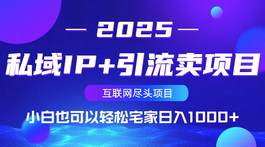 私域IP+引流卖项目，小白也可以做到轻松宅家日入1000+-梦凌网创