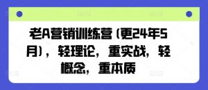 老A营销训练营(更25年3月)，轻理论，重实战，轻概念，重本质-薪火元第一资源库