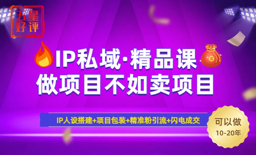 2025年“IP私域·密训精品课”，日赚3000+小白避坑年赚百万，暴力引流…-梦凌网创