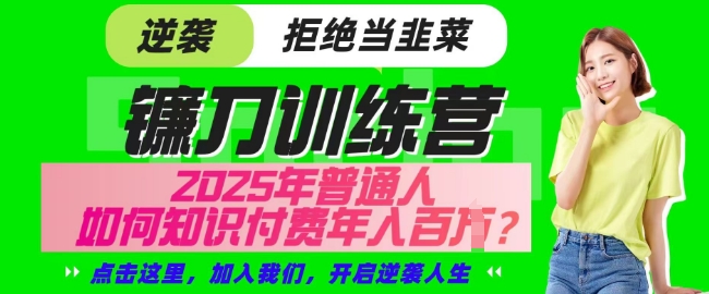 【网创项目终点站-镰刀训练营超级IP合伙人】25年普通人如何通过知识付费实现逆袭【揭秘】-梦凌网创