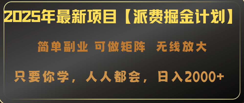 2025年最新项目【派费掘金计划】操作简单，日入2000+-梦凌网创