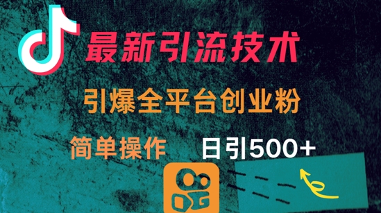 最新引流方法，引爆全平台的一个创业粉，简单操作日引300+-梦凌网创