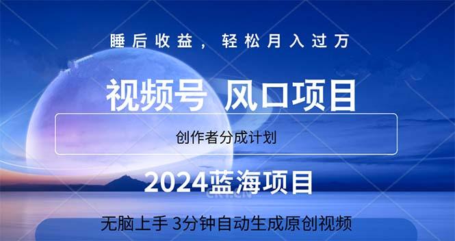 2024蓝海项目，3分钟自动生成视频，月入过万-梦凌网创