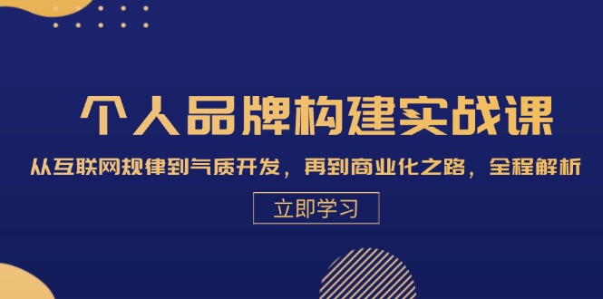 个人品牌构建实战课：从互联网规律到气质开发，再到商业化之路，全程解析-梦凌网创