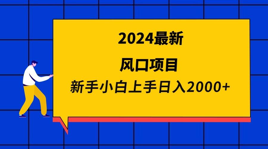 (9483期)2024最新风口项目 新手小白日入2000+-薪火元第一资源库