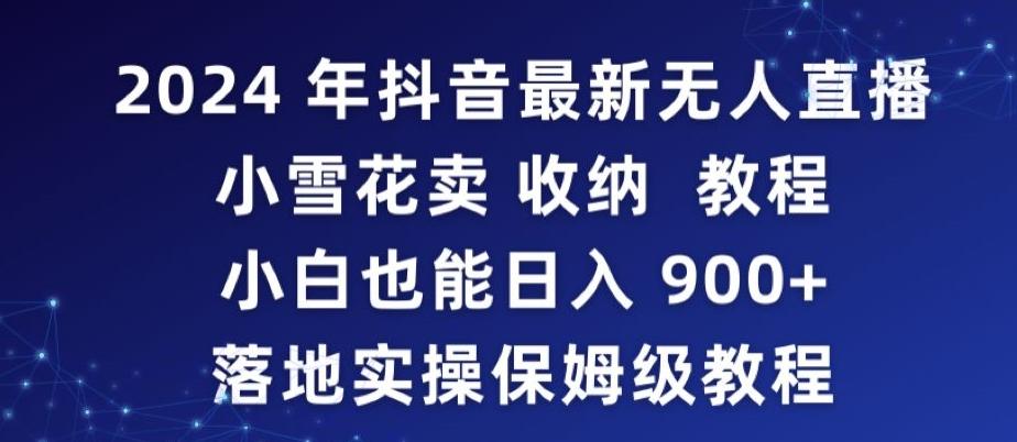 2024年抖音最新无人直播小雪花卖收纳教程，小白也能日入900+落地实操保姆级教程【揭秘】-梦凌网创