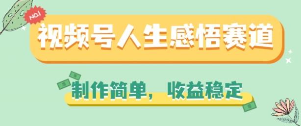 视频号人生感悟赛道，制作简单，收益稳定【揭秘】-梦凌网创