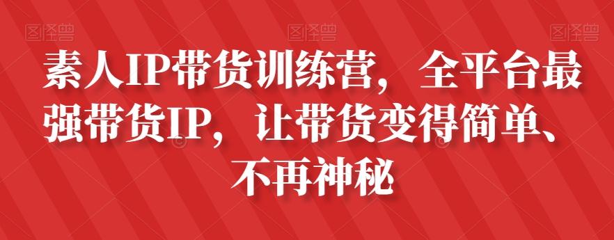 素人IP带货训练营，全平台最强带货IP，让带货变得简单、不再神秘-梦凌网创