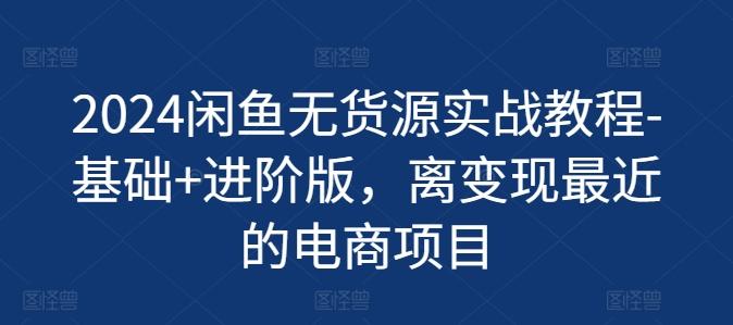 2024闲鱼无货源实战教程-基础+进阶版，离变现最近的电商项目-梦凌网创