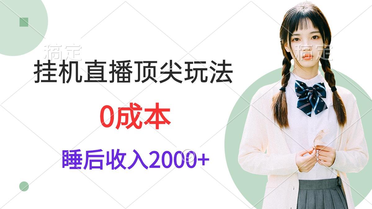 (9715期)挂机直播顶尖玩法，睡后日收入2000+、0成本，视频教学-梦凌网创