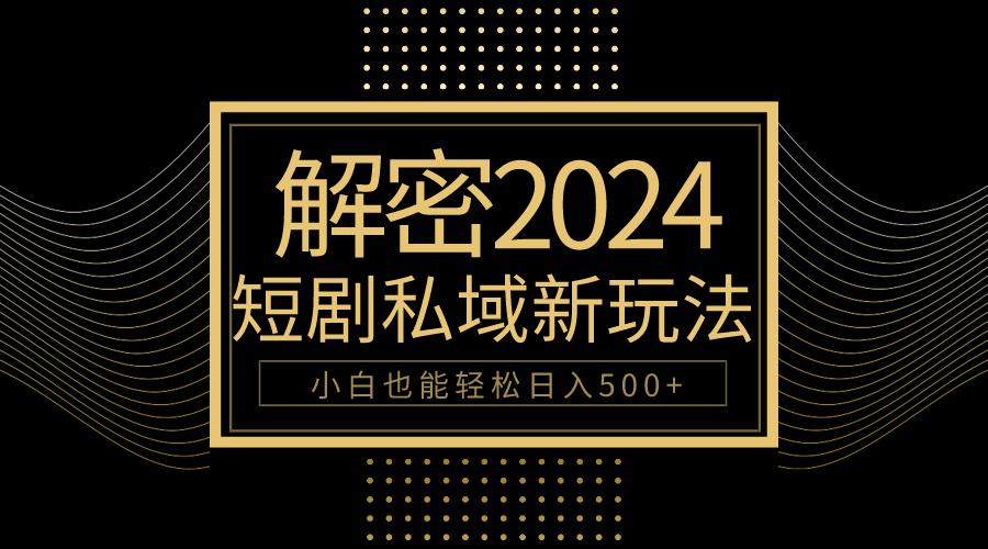 (9951期)10分钟教会你2024玩转短剧私域变现，小白也能轻松日入500+-梦凌网创