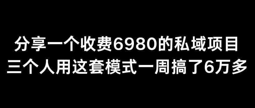 分享一个外面卖6980的私域项目三个人用这套模式一周搞了6万多【揭秘】-梦凌网创
