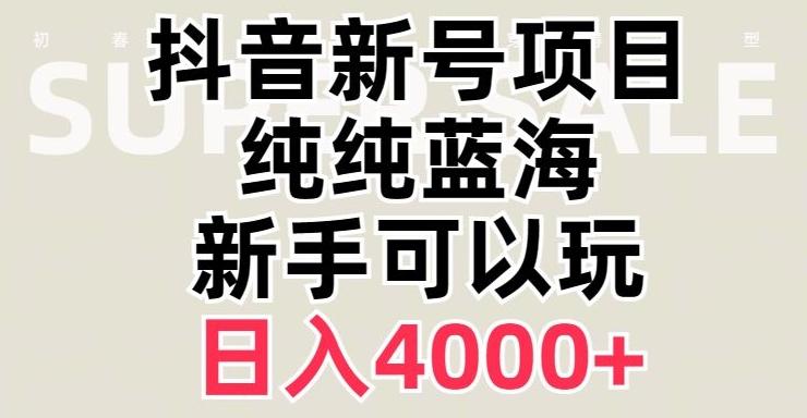 抖音蓝海赛道，必须是新账号，日入4000+【揭秘】-梦凌网创