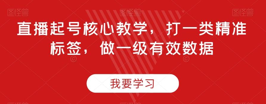 直播起号核心教学，打一类精准标签，做一级有效数据-梦凌网创