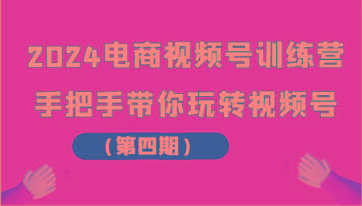 2024电商视频号训练营(第四期)手把手带你玩转视频号-梦凌网创