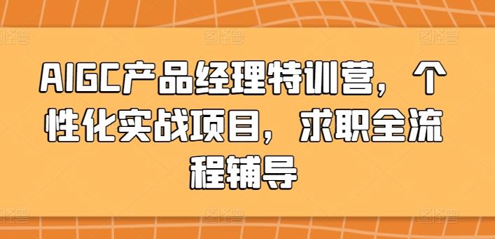 AIGC产品经理特训营，个性化实战项目，求职全流程辅导-梦凌网创