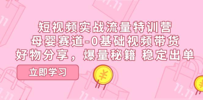 短视频实战流量特训营，母婴赛道-0基础带货，好物分享，爆量秘籍 稳定出单-梦凌网创
