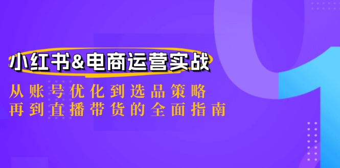 小红书&电商运营实战：从账号优化到选品策略，再到直播带货的全面指南-梦凌网创