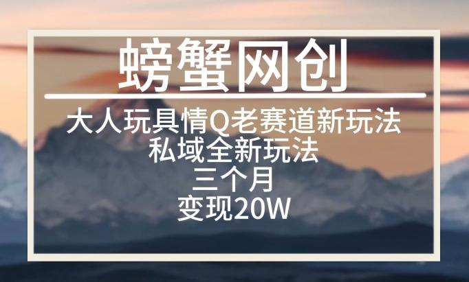 大人玩具情Q用品赛道私域全新玩法，三个月变现20W，老项目新思路【揭秘】-薪火元第一资源库