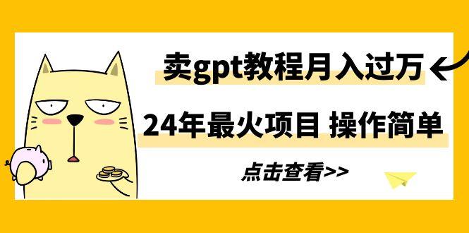 24年最火项目，卖gpt教程月入过万，操作简单-梦凌网创