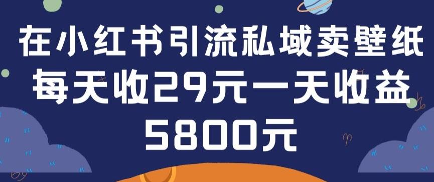 在小红书引流私域卖壁纸每张29元单日最高卖出200张(0-1搭建教程)【揭秘】-梦凌网创