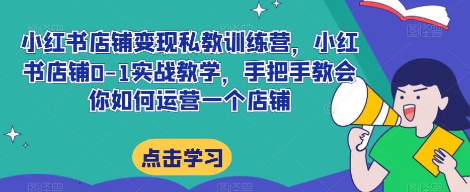 小红书店铺变现私教训练营，小红书店铺0-1实战教学，手把手教会你如何运营一个店铺-梦凌网创