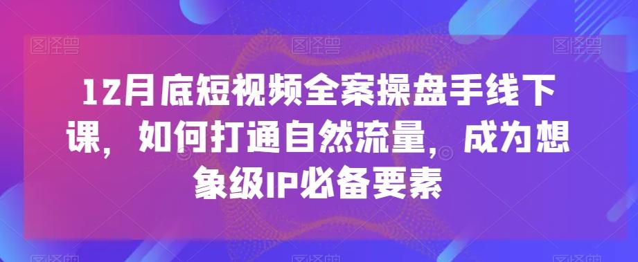 12月底短视频全案操盘手线下课，如何打通自然流量，成为想象级IP必备要素-梦凌网创
