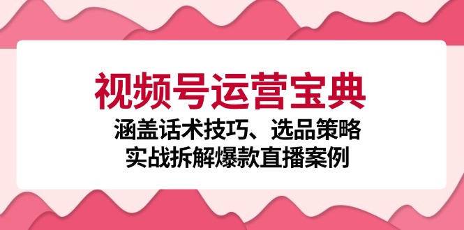 视频号运营宝典：涵盖话术技巧、选品策略、实战拆解爆款直播案例-梦凌网创