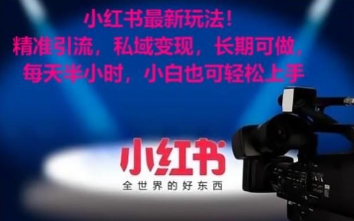 小红书最新玩法！精准引流，私域变现，长期可做，每天半小时，小白也可轻松上手-梦凌网创
