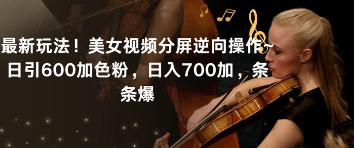 最新玩法！美女视频分屏逆向操作~日引600加色粉，日入700加，条条爆【揭秘】-薪火元第一资源库