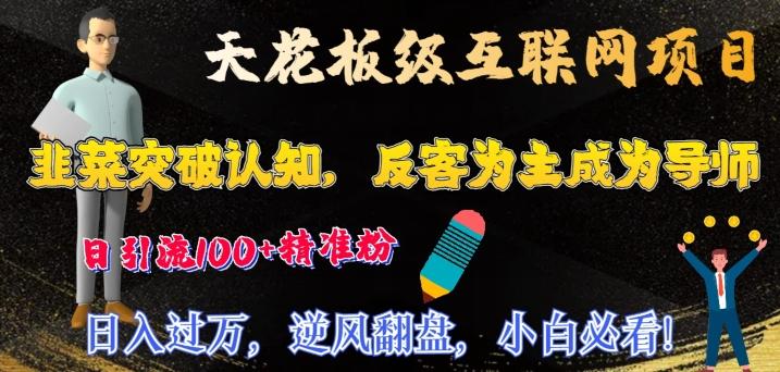 天花板级互联网项目，韭菜突破认知，反客为主成为导师，日引流100+精准粉-梦凌网创