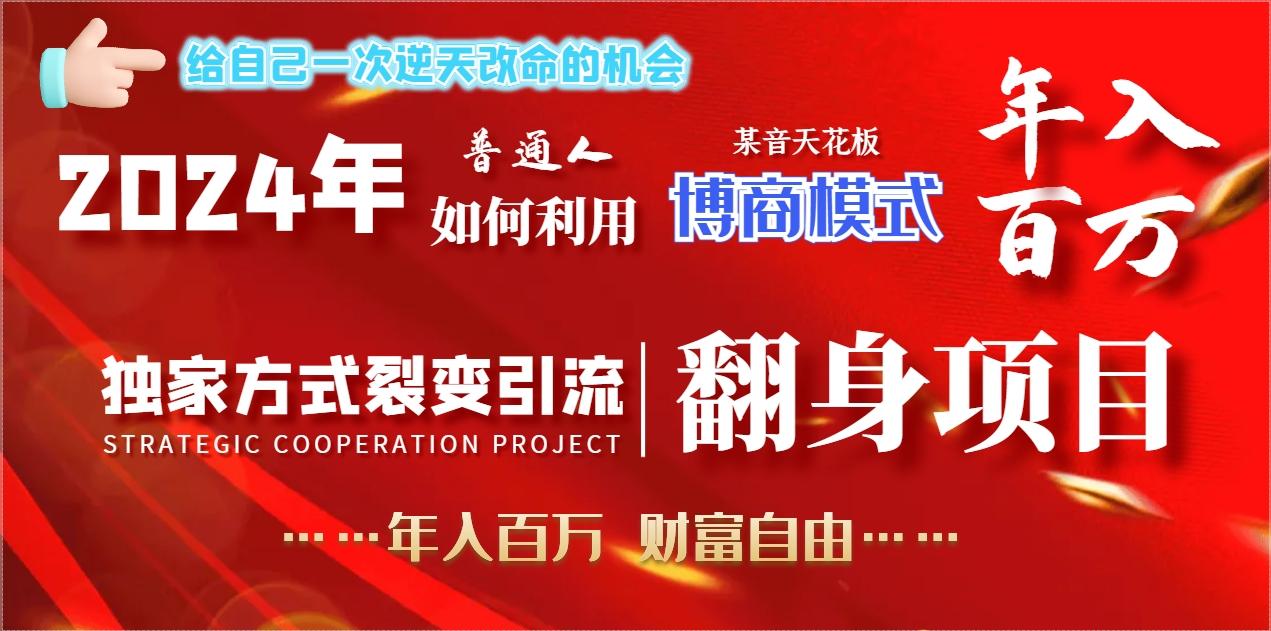 2024年普通人如何利用博商模式做翻身项目年入百万，财富自由-梦凌网创