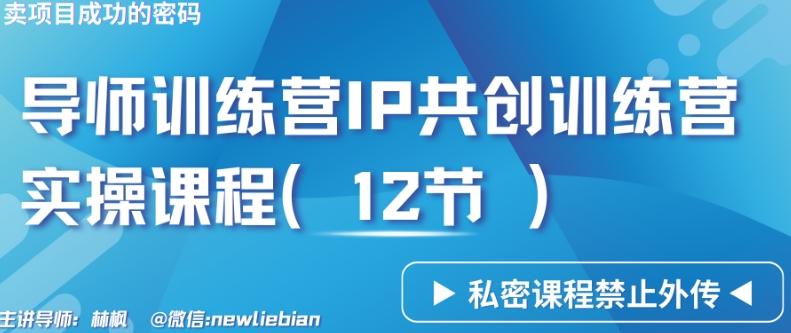 导师训练营3.0IP共创训练营私密实操课程(12节)-卖项目的密码成功秘诀【揭秘】-梦凌网创