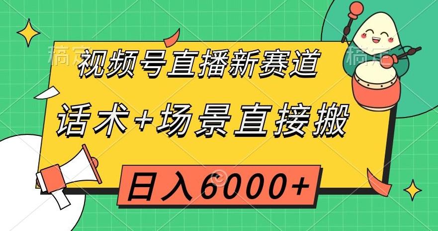 视频号直播新赛道，话术+场景直接搬，日入6000+【揭秘】-梦凌网创