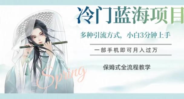 冷门蓝海项目，操作简单，小白3分钟上手，多种引流方式，保姆式全流程教学【揭秘】-梦凌网创