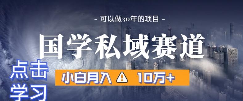 暴力国学私域赛道，小白月入10万+，引流+转化完整流程【揭秘】-梦凌网创