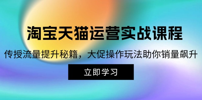 淘宝&天猫运营实战课程，传授流量提升秘籍，大促操作玩法助你销量飙升-梦凌网创