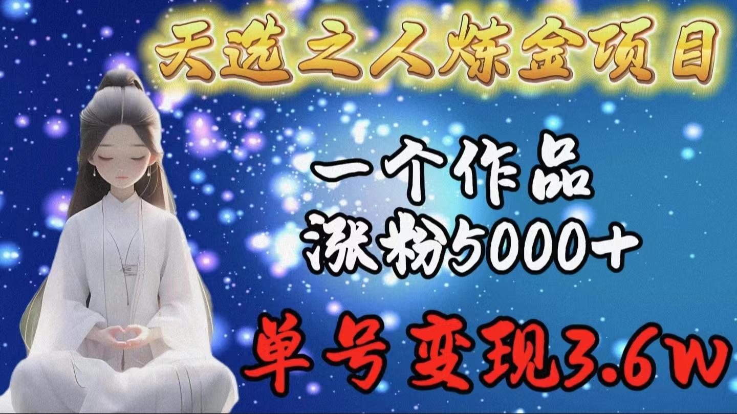 (9693期)天选之人炼金项目，一个作品涨粉5000+，单号变现3.6w-梦凌网创