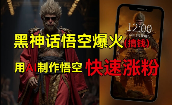 黑神话悟空爆火，已有人利用这波热点变现几十万，普通人也可用AI蹭上这波热度搞钱，有多重变现方法-梦凌网创
