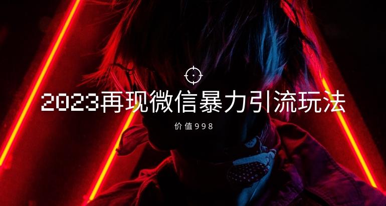 价值998元2023最新微信暴力引流玩法，日引流50-100+-梦凌网创