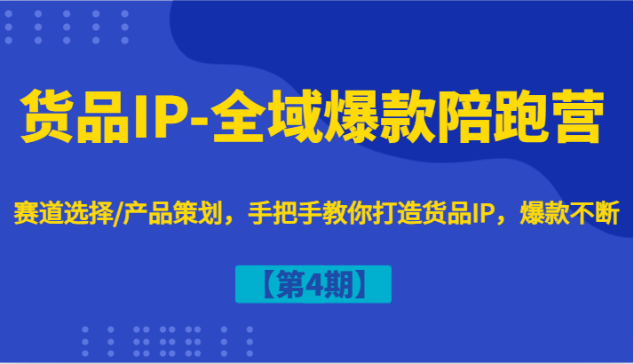 货品IP-全域爆款陪跑营【第4期】赛道选择/产品策划，手把手教你打造货品IP，爆款不断-梦凌网创