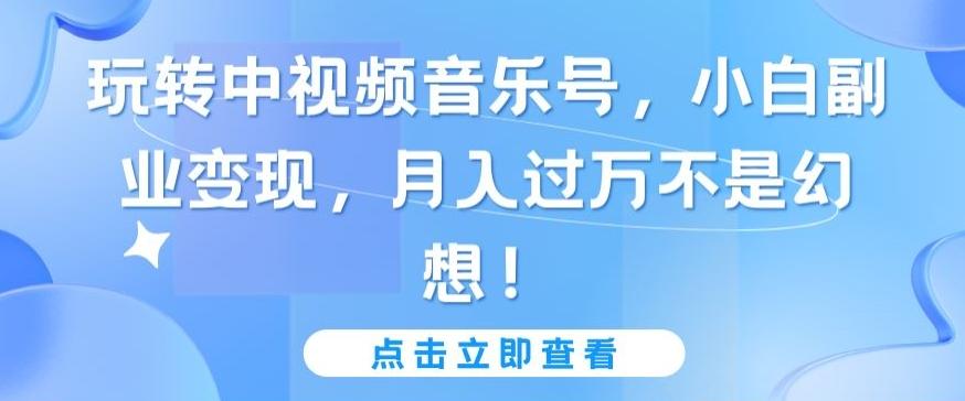 玩转中视频音乐号，小白副业变现，月入过万不是幻想【揭秘】-梦凌网创