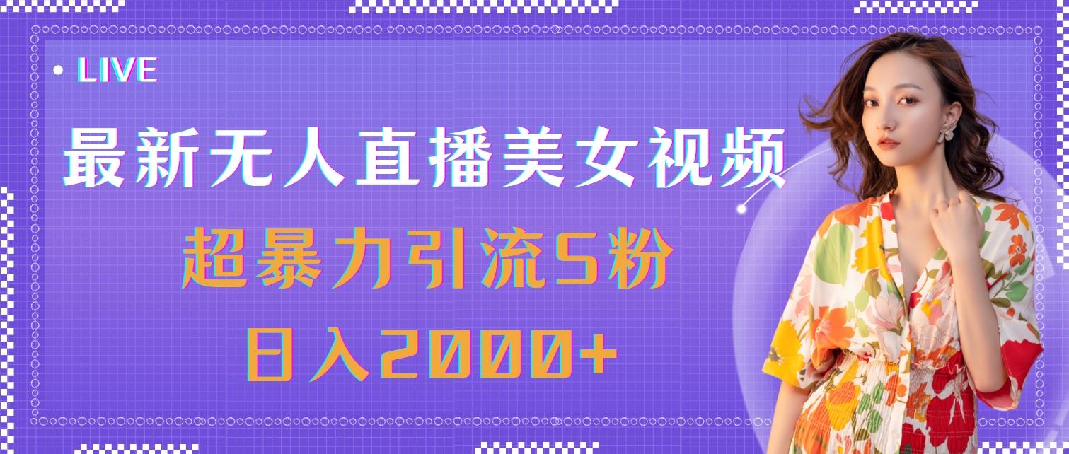 最新无人直播美女视频，超暴力引流S粉日入2000+-薪火元第一资源库