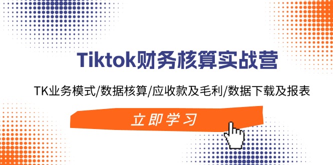Tiktok财务核算实战营：TK业务模式/数据核算/应收款及毛利/数据下载及报表-梦凌网创