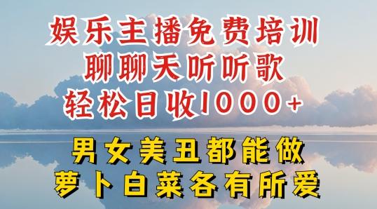 娱乐主播免费培训聊聊天听听歌轻松日收1K+，男女美丑都能做萝卜白菜各有所爱【揭秘】-梦凌网创
