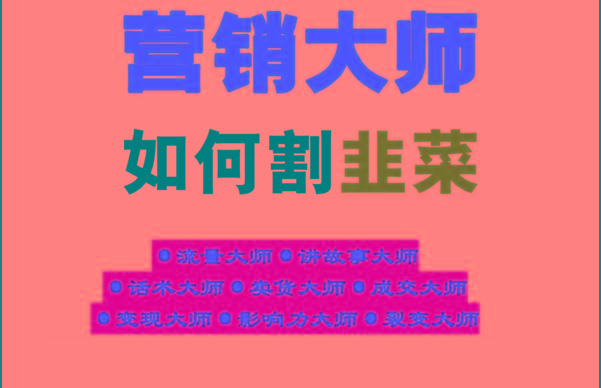 《营销大师如何割韭菜》禁止外传的大师绝学电子书-梦凌网创