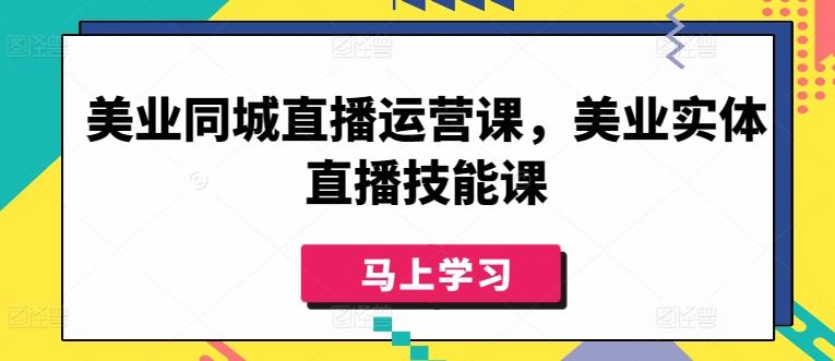 美业同城直播运营课，美业实体直播技能课-梦凌网创