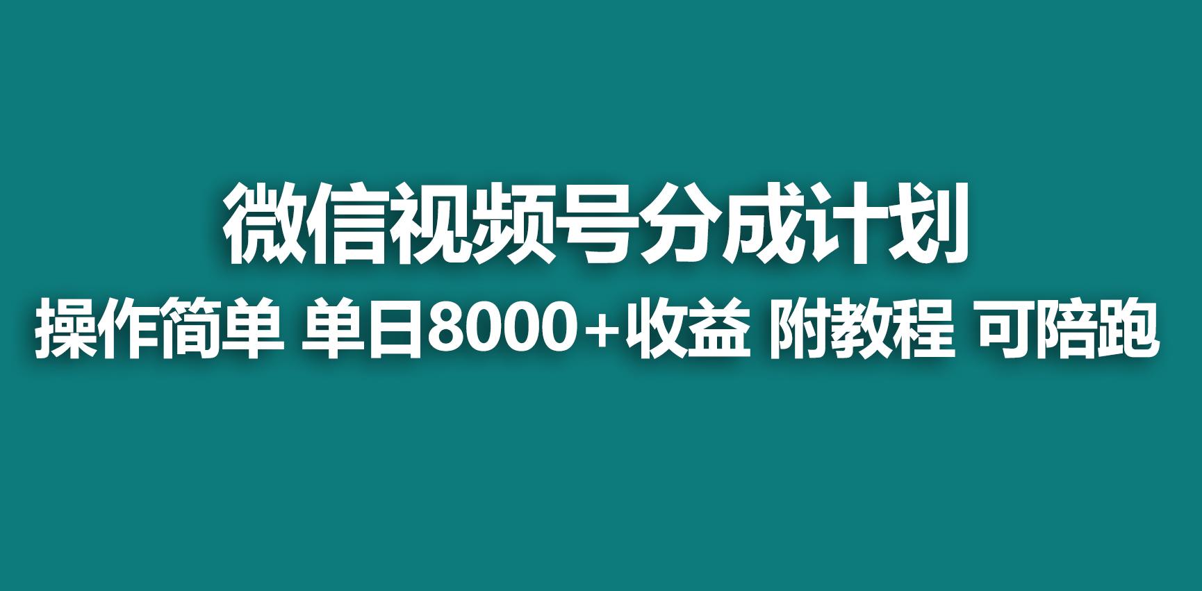 【蓝海项目】视频号分成计划，快速开通收益，单天爆单8000+，送玩法教程-梦凌网创